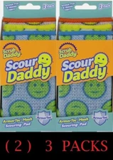 2X Scrub Daddy Scour Daddy Heavy Duty ArmorTec Sponge Scratch Free ( 2 ) 3 PACKS