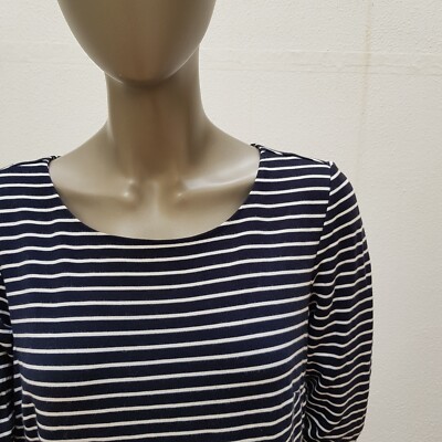 Maritimes Kleid von Per Una, 42 / UK 16, dunkelblau, cremeweiß gestreift