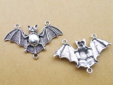 BULK 40Pcs Bat Charms DIY Jewelry Making Pedant Antique Silver