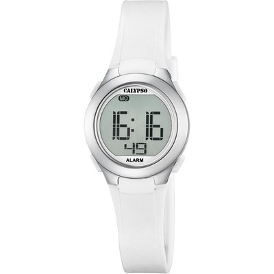 Calypso Digital Crush Damenuhr K5677-1 Weiss Kunststoffband 27,5 mm