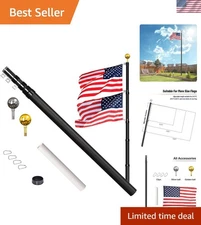 Heavy Duty 25ft Telescopic Flag Pole - Perfect for Residential & Commercial Use