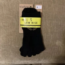 Club Pilates Toesox Low Rise Full Toe/Grip Black Medium - 500 Club