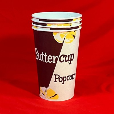 4 - Vintage 1980's Buttercup Popcorn Paper Tubs Sweetheart Cup TV Movie Prop #3