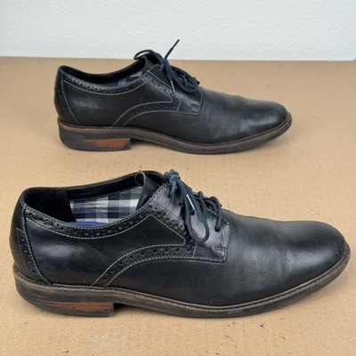 Bostonian Men's 10 M Black Leather Lace Up Cap Toe Oxfords Dress Shoes EU 43