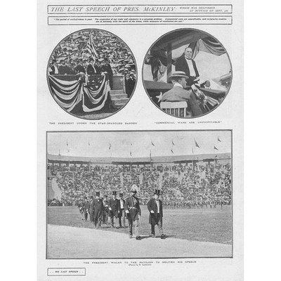 Die letzte Rede von Präsident McKinley in Buffalo - antiker Druck 1901