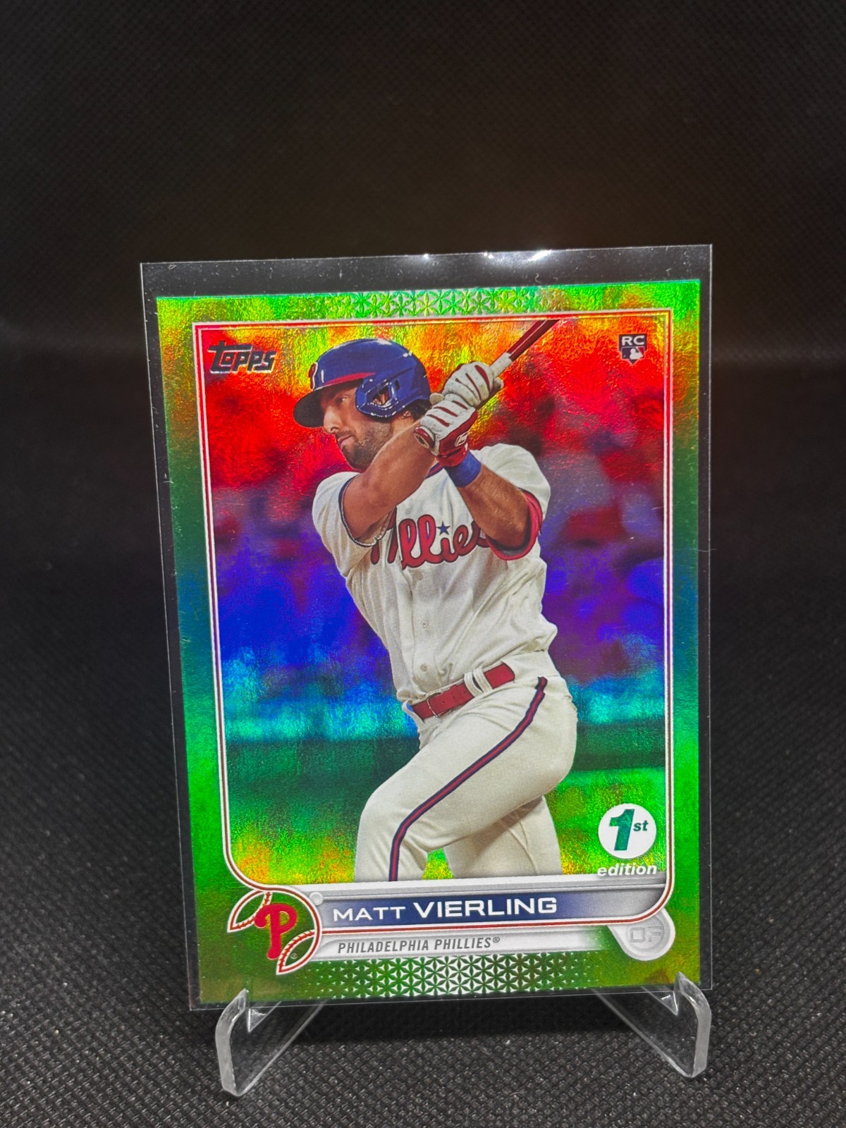 2022 Topps Series 1 Matt Vierling Green Foilboard 1st Edition RC /150 #316 Phila