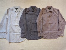 THREE Men's Medium 33-34" Long Sleeve Button Up Work Office Shirts Banana Republ
