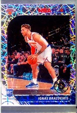 2019-20 Hoops Premium Stock Ignas Brazdeikis Prizms Silver Laser RC #235 Knicks