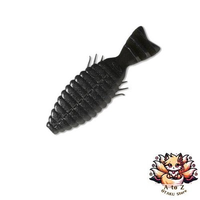 NEU Deps Bull Flat 2 Zoll Black Bass Worm #06 schwarz