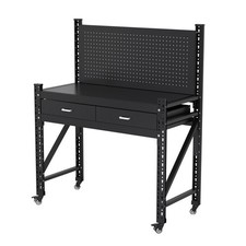 Workbench with a hanging board and two drawers, 47.2"H  39.37"W  17.71"D
