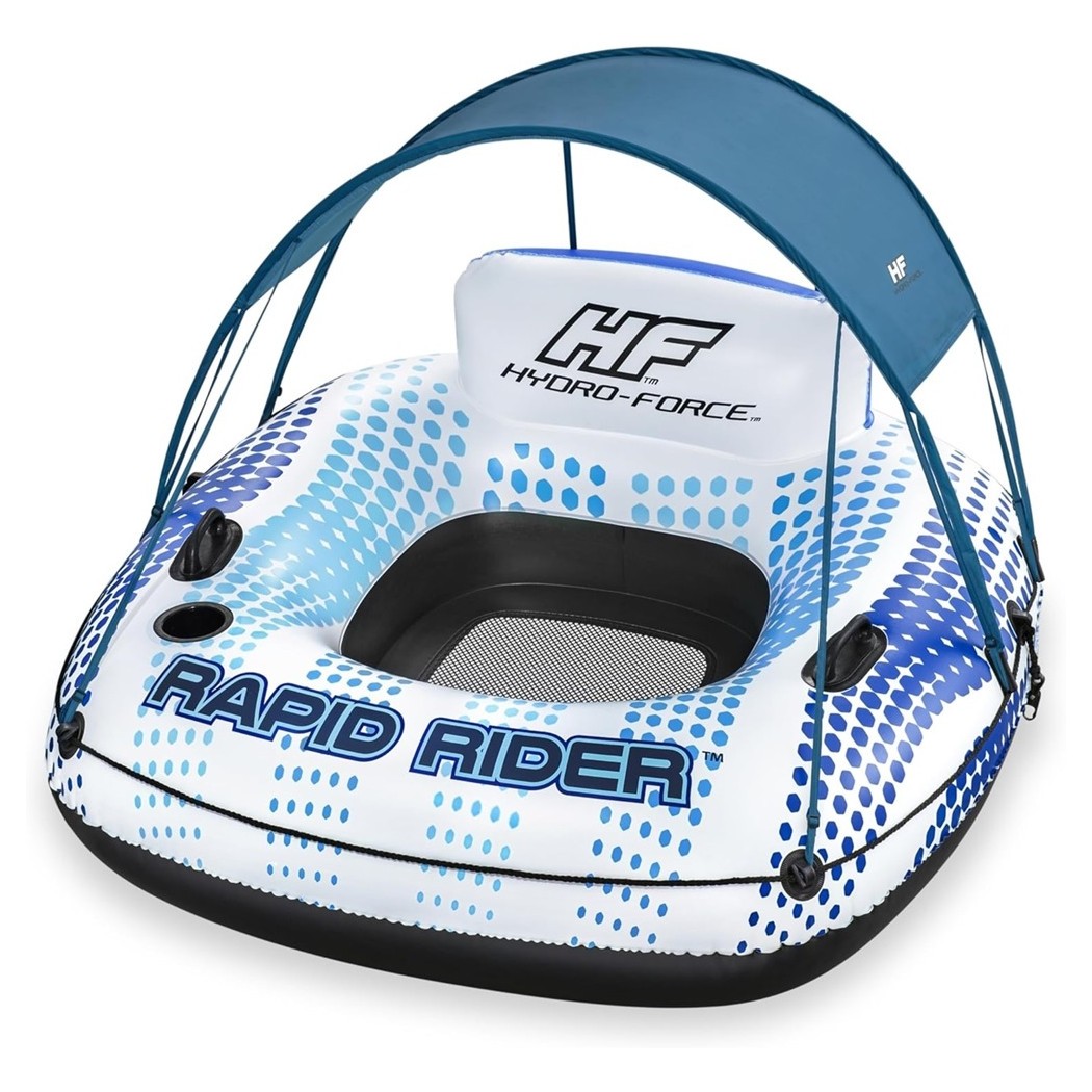 Poltrona Rapid Rider Canopy Fondo In Rete Con Parasole Portabicchiere Maniglie 4