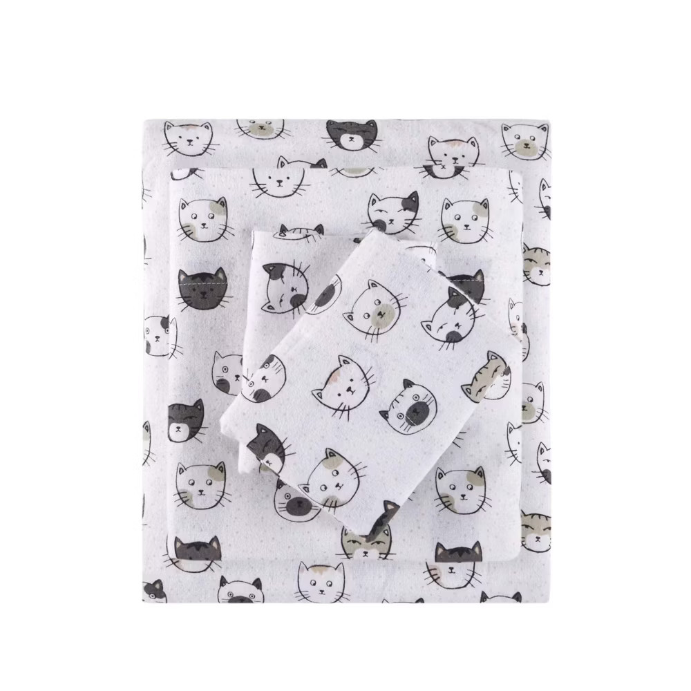 4Pcs 100 Cotton Ultra-Soft Sheet Set Fully Elastic Novelty Printed 3890₽