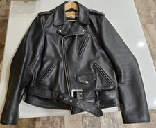 Schott Perfecto Black Leather Jacket Mens Size 42