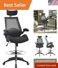Ergonomic High Back Drafting Chair - Supports 400lbs with Adjustable Features