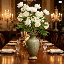 6 Bouquet Artificial Silk Peony Fake Flowers Wedding Faux Peony Home Party Decor