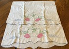 2 Vintage Hand Embroidered Crochet Edge Pillowcases — photo 1