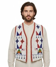 Powwow Regalia Vest Hand Beaded Native Traditional Tribal Outfit PRV136