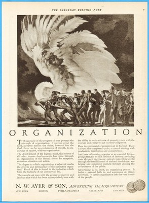 1921 N W Ayer & Son Advertising Agency Philadelphia PA ORGANIZATION Art Deco Ad