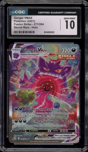 Pokemon Gengar VMAX Fusion Strike Secret Rare Full Alt Art #271 CGC 10 Gem Mint