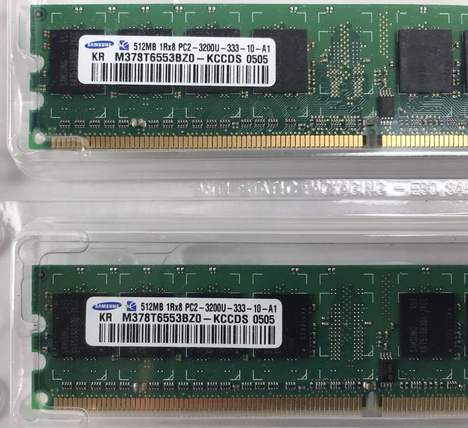 2 SAMSUNG 512M RAM 1Rx8 PC2-3200U-333-10-A1 KR M378T6553BZ0-KCCDS 0505 - Image 2 of 3