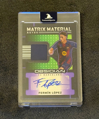 Panini Obsidian 2025-26 Fermín López FC Barcelona Matrix Material Auto 08/25