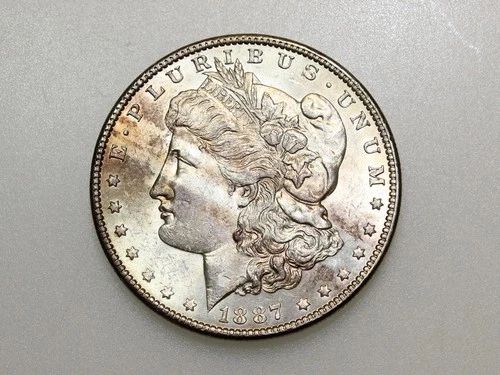 1887/6 $1 MORGAN SILVER ONE DOLLAR 7 OVER 6 ERROR GEM BU