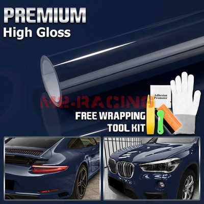 High Gloss Midnight Blue Car Vinyl Wrap Sticker Decal Sheet Film DIY Air Release