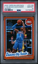 Shai Gilgeous-Alexander 2025 Topps Chrome Silver Pack /25 Orange PSA 10 Gem