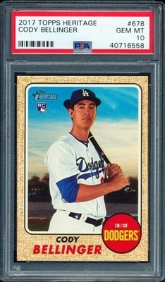 2017 Topps Heritage #678 Cody Bellinger RC PSA 10 Gem Mint Dodgers