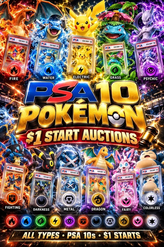 $1 Start Pokemon Slabs, Claim Sales and Personal Rips