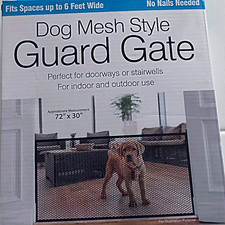 Pet Dog Baby Safety Gate Mesh Mesh Style Portable Guard Gate 72" x 30"