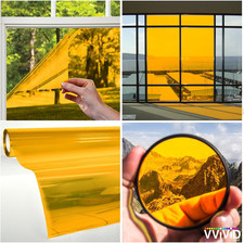 Transparent Colorful Vinyl Window Tinting Sheets (1.49Ft X 5Ft, Yellow)