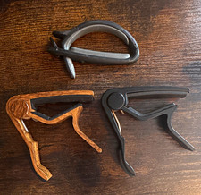 Lot of 3 Guitar Capos Clamp Style - Black & W...