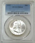 1957 P Franklin Half Dollar PCGS MS64 95% FBL Frosty Luster New Holder #Y11K