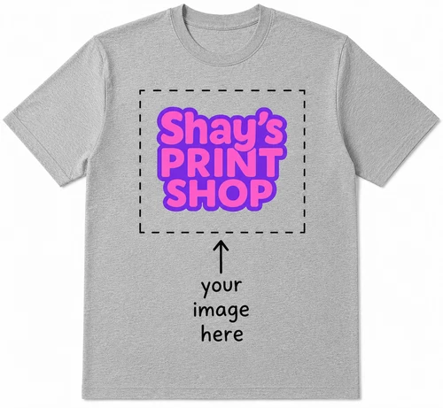 Custom T-Shirt Black Gray White Customized Photo, Text, Logo DTF - Gildan shirt image 2