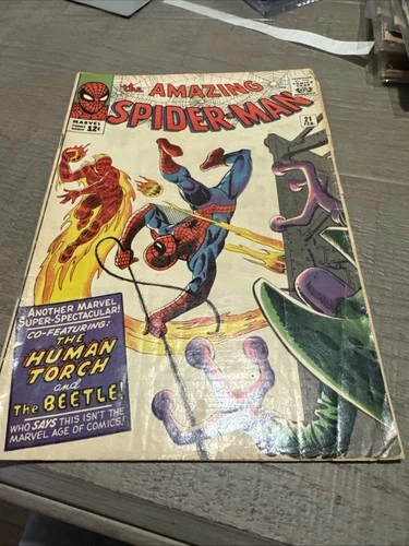 The Amazing Spider-Man :#21 VG+ The Human Torch, The Beetle    Marvel SA