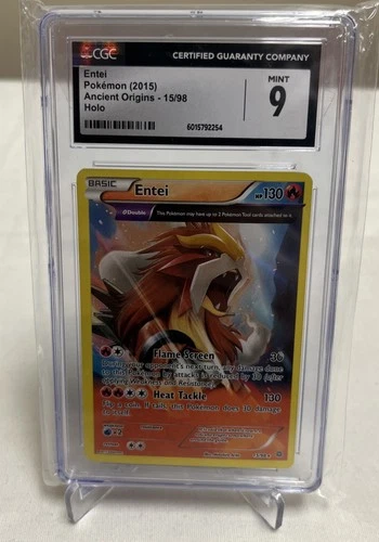 2015 Pokemon XY Ancient Origins Entei 15/98 Holo CGC 9 Mint