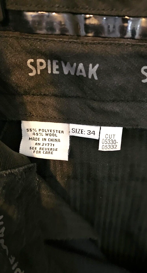 SPIEWAK DUTY TROUSERS Mens Size 34 Navy Blue Poly/Wool 55/45 Uniform Work Pants - Image 2 of 4