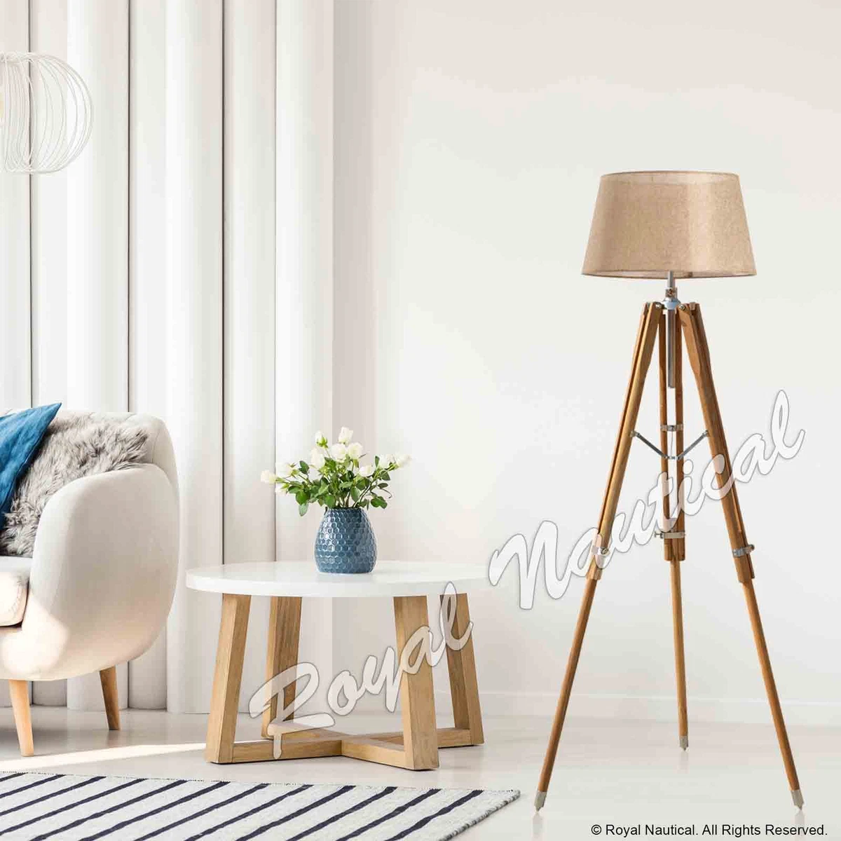 Teak wood 2024 floor lamp