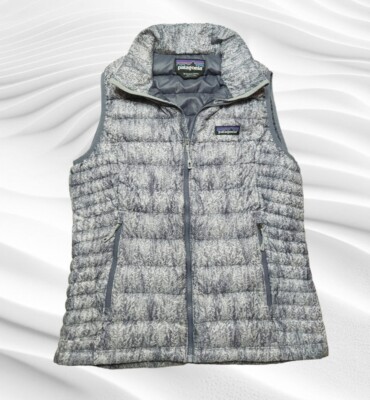 Patagonia Down Sweater Puffer Vest Women’s Size Medium Forestland Gray EUC 