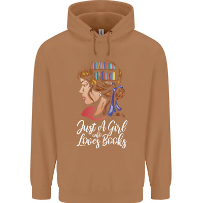 A Girl Who Loves Books Bookworm Reading Mens 80% Cotton Hoodie
