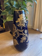 Heinrich Porzellan große Vase Echt Kobalt Bodenvase Kunstabteilung ca. 45cm hoch