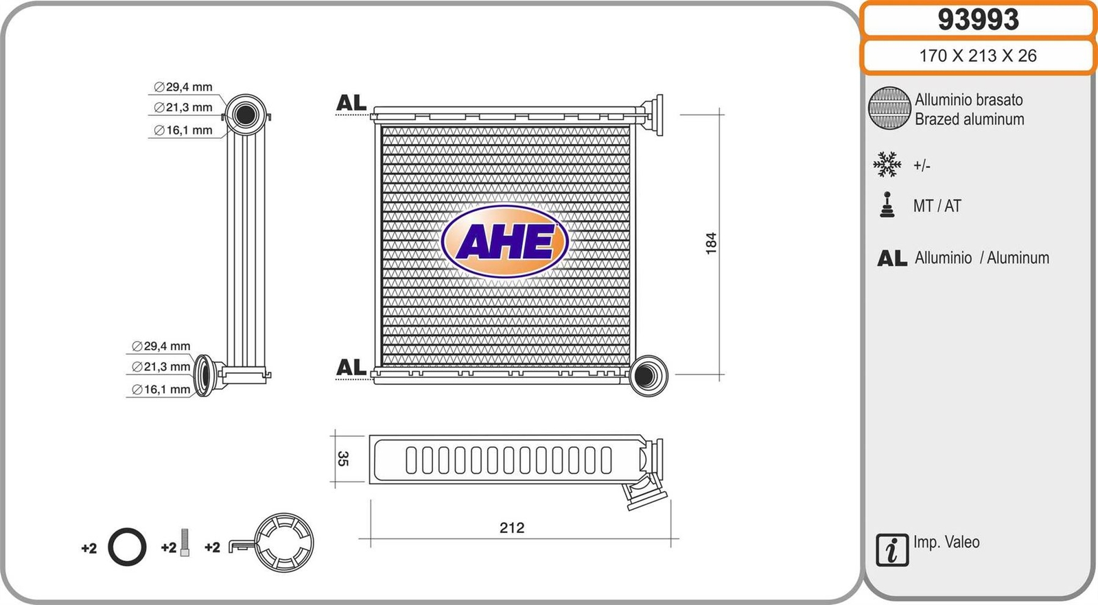 Radiateur de chauffage en aluminium premium pour Audi A3 1.2 TFSI