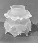 New~ Clear Satin Etched Glass Rose Petal Fixture Lamp Shade 2-1/4" Fitter