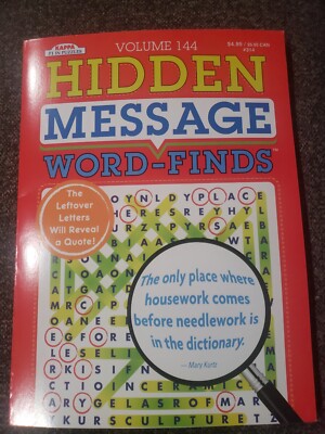 Hidden Message Word Find Search Hunt Puzzle Book Volume 144
