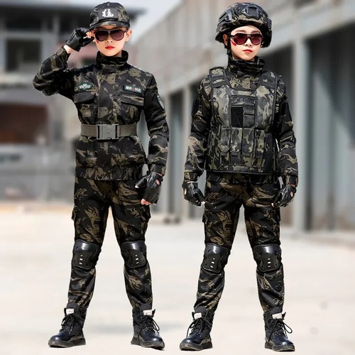 Uniforme militare tattica per festa dei bambini mimetica travestimento uniforme Halloween - Foto 2 di 24