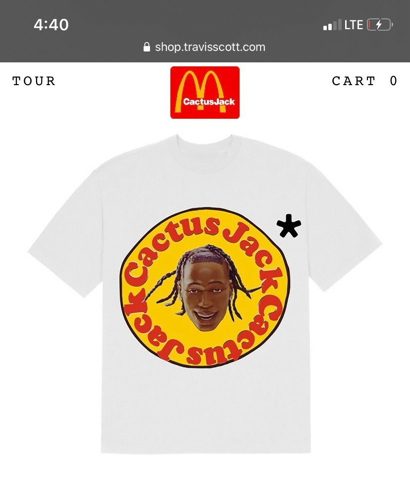 Travis Scott x McDonalds Cactus Jack T Shirt Extra Large Confirmed  