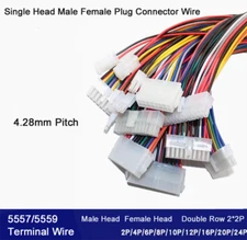 Single Head Male Female Plug Connector Wire Double Row 2*2P 4P6P8P10P12P20P24P