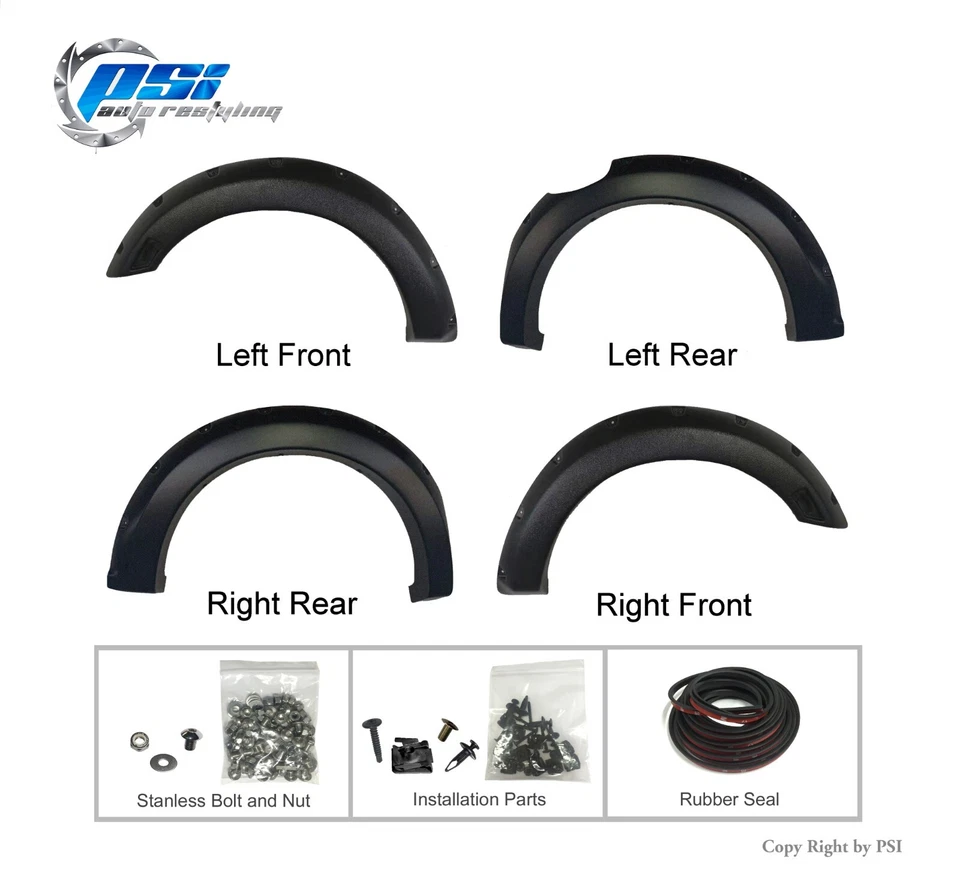 Pocket Rivet Bolt Fender Flares Fits Ford Ranger 19-23 5'1" Bed Only, Textured Foto 2 de 4