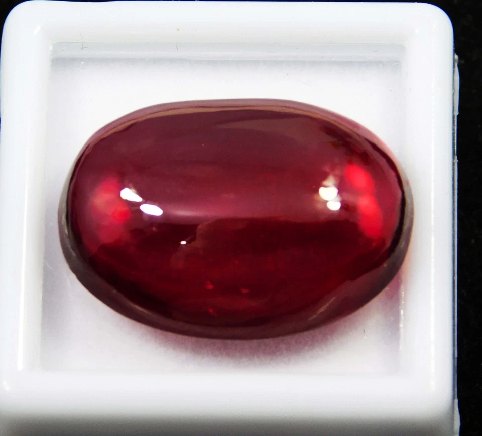 Natural Madagascar Red Ruby 33.30 Ct Oval Cabochon Cut Certified Loose Gemstone - Image 4 of 4